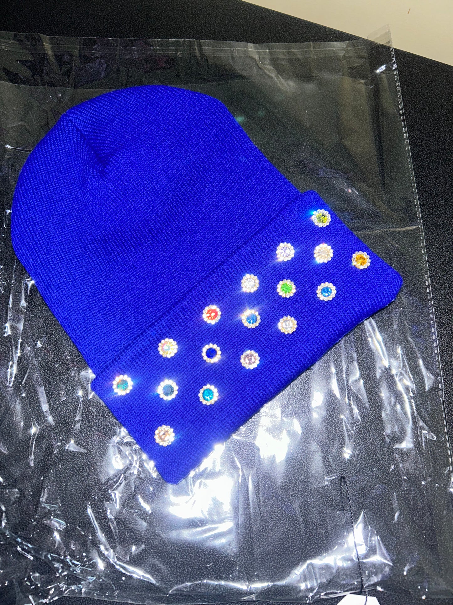 “Cosmic Candy (Blue Nebula)” Beanie- Cuff Only