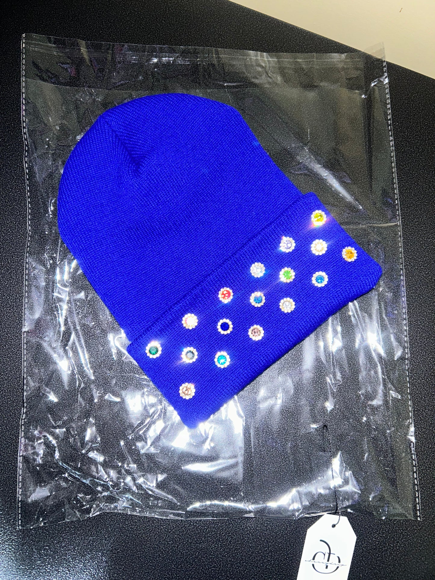 “Cosmic Candy (Blue Nebula)” Beanie- Cuff Only
