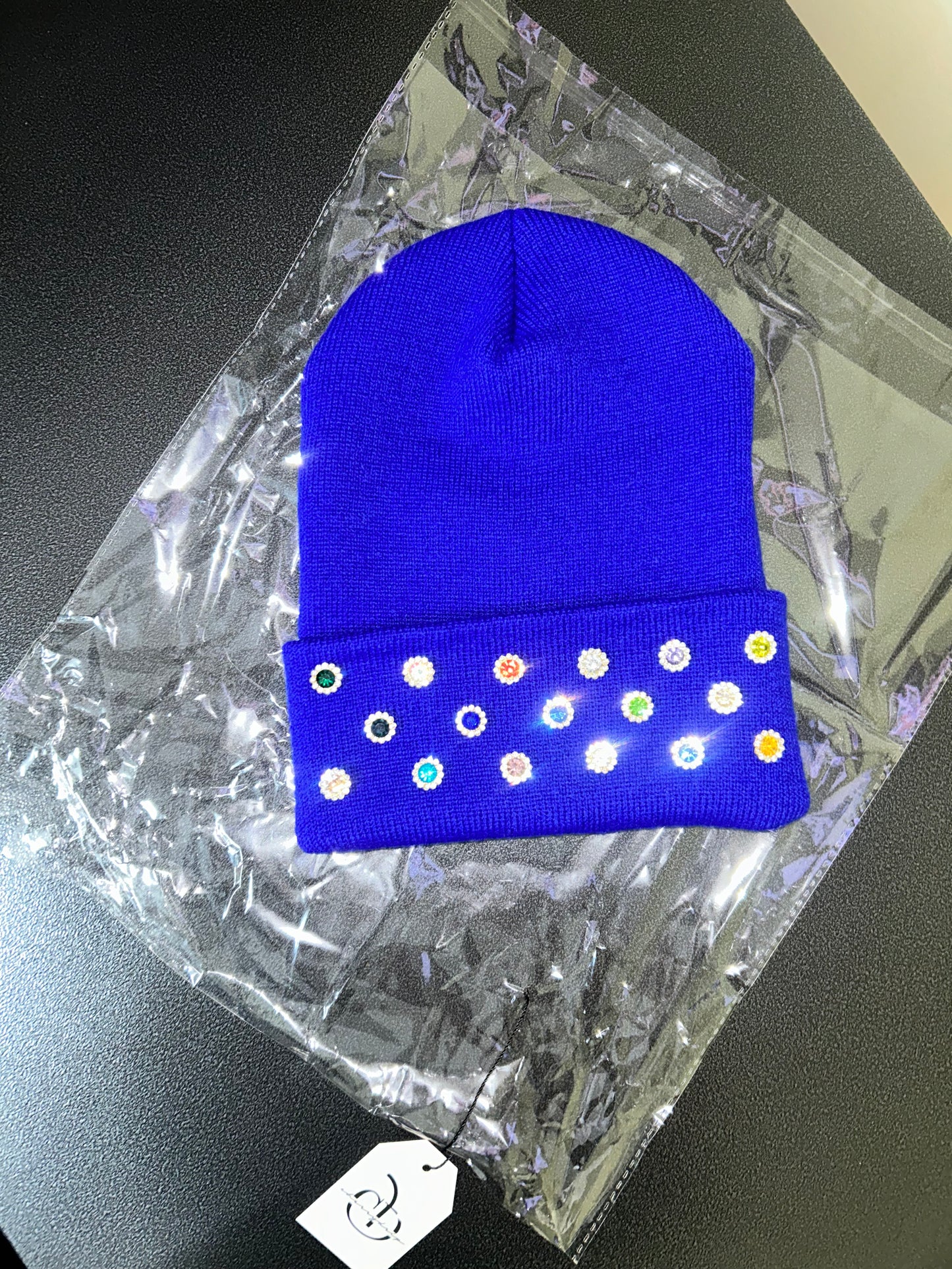 “Cosmic Candy (Blue Nebula)” Beanie- Cuff Only