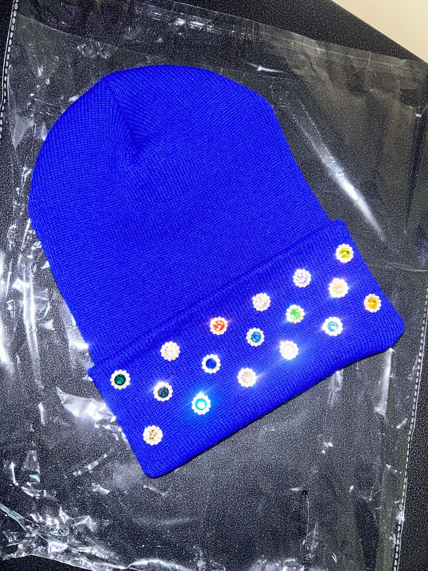 “Cosmic Candy (Blue Nebula)” Beanie- Cuff Only
